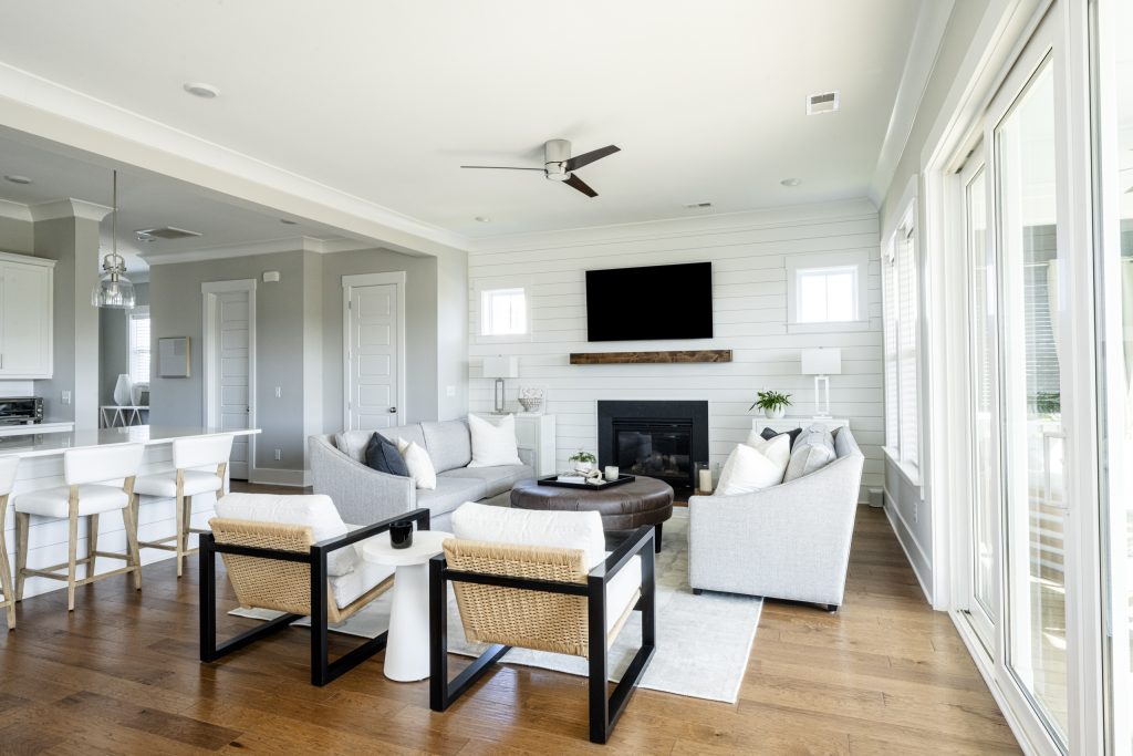 Coastal living room design in Charleston, SC